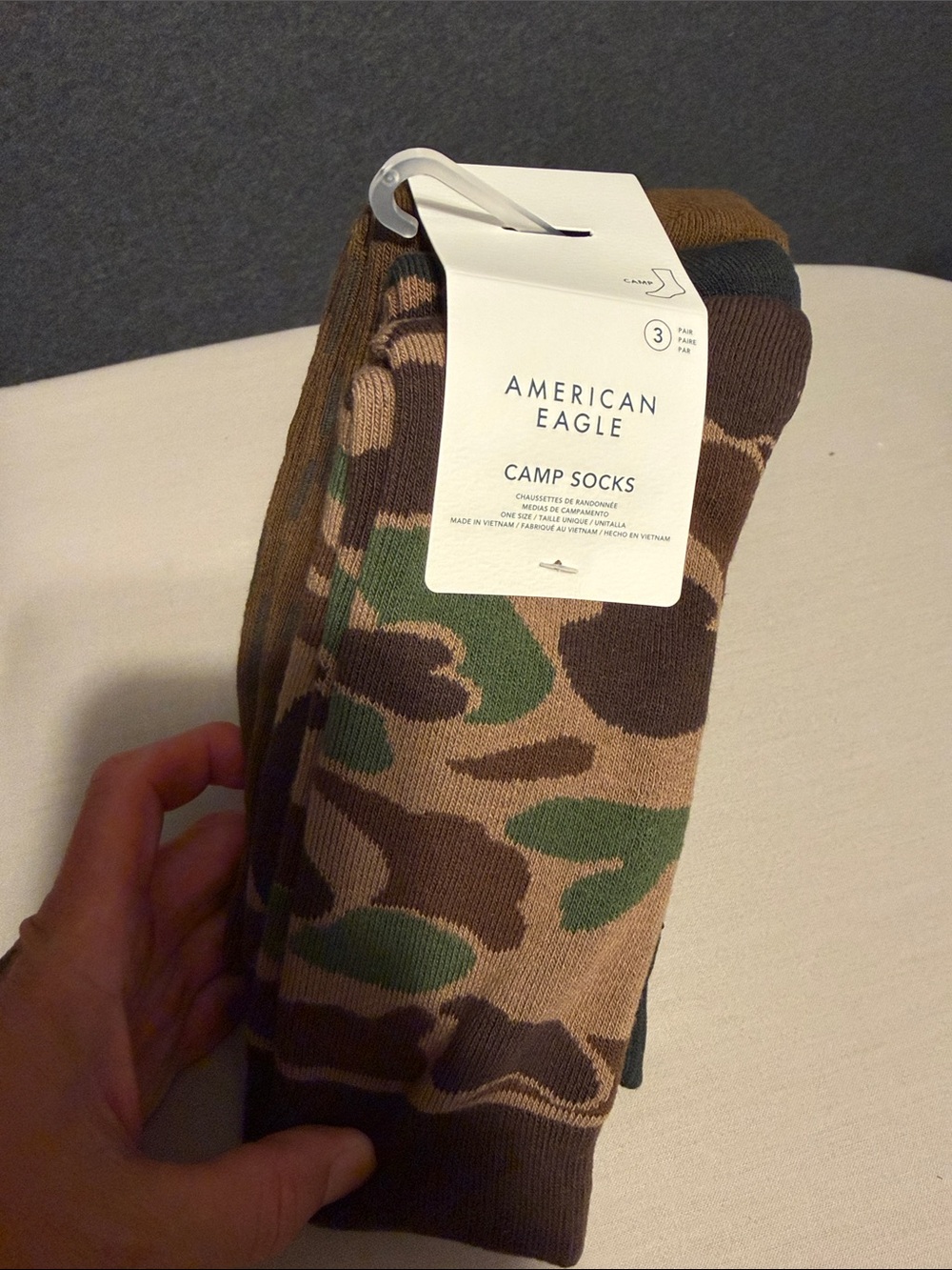 American Eagle Outfitters Camo Crew Socks - Brown & Green